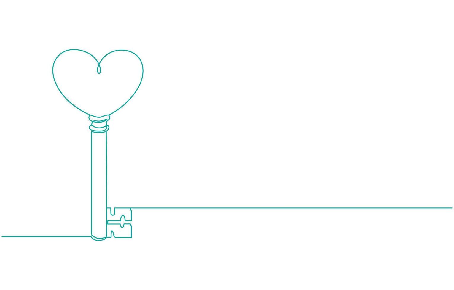 heart and key line icon. love and romantic symbol vector