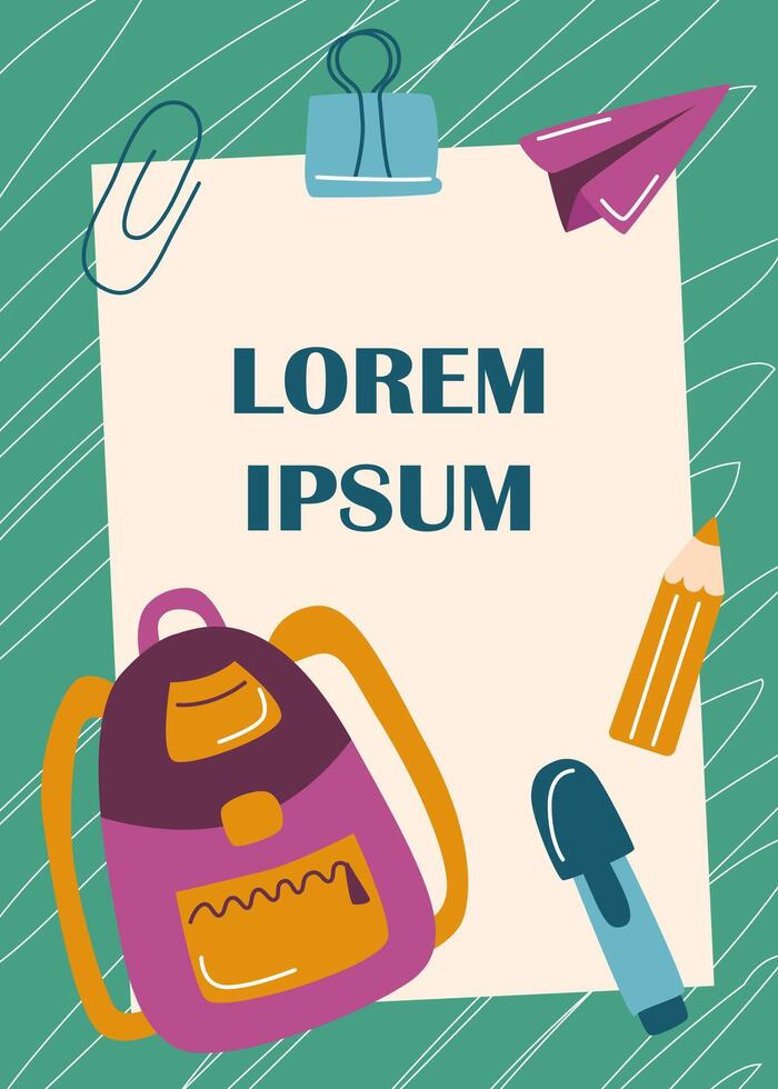 Back to school poster. Education concept. Back to school concept. School background with school objects. vector