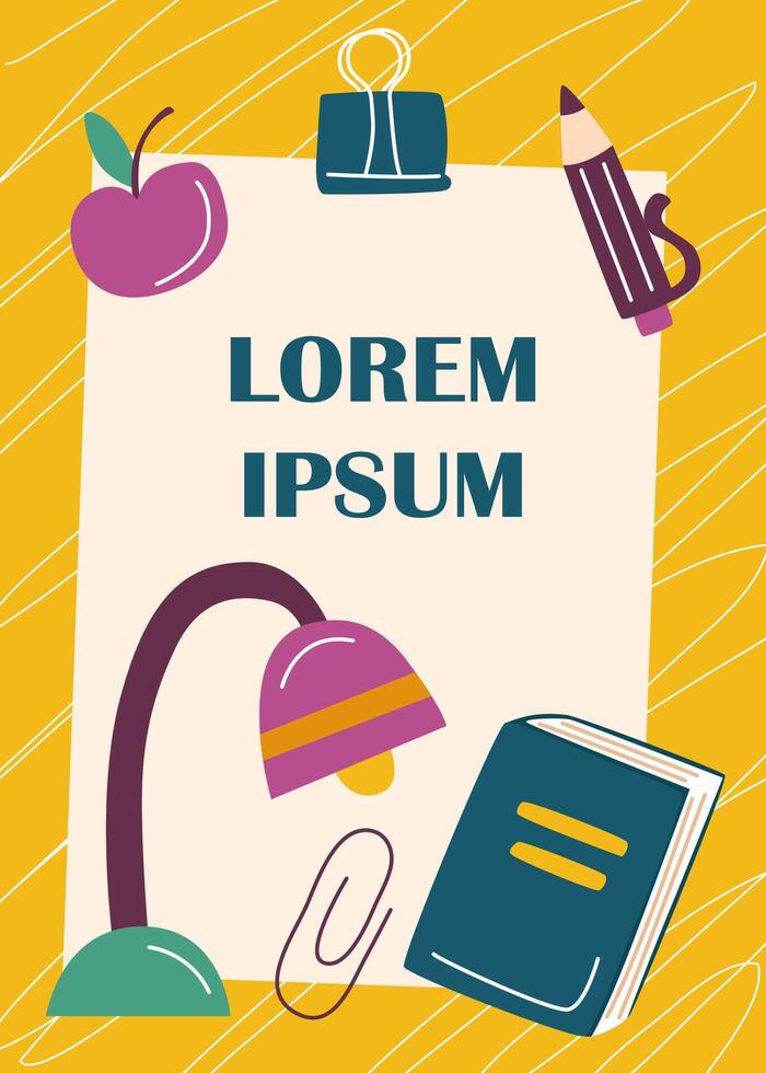 Back to school poster. Education concept. Back to school concept. School background with school objects. vector