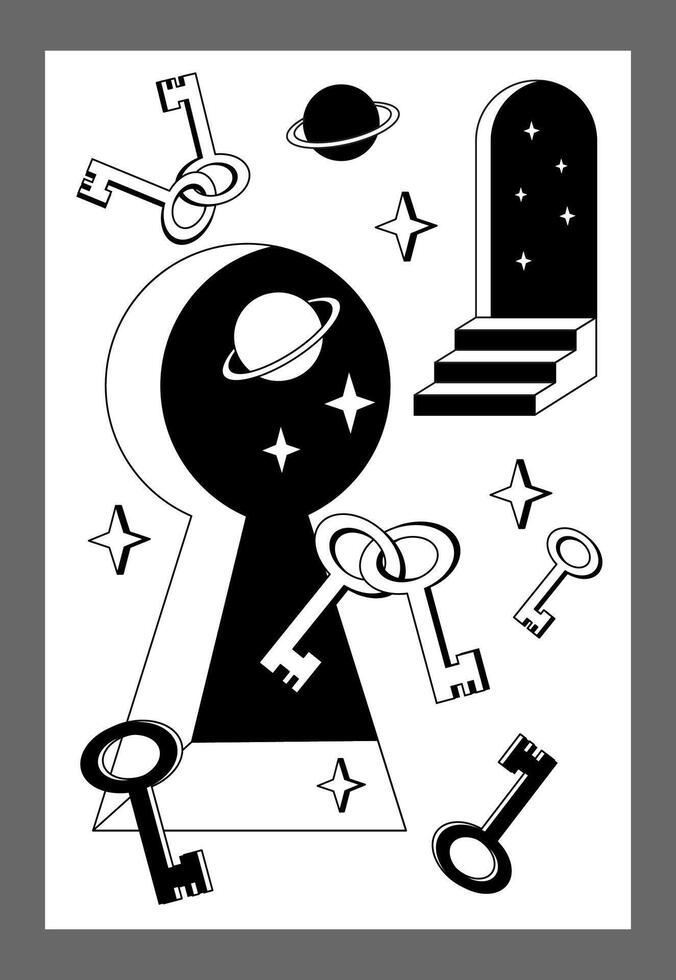 Surrealism poster. Surrealism elements background. vector