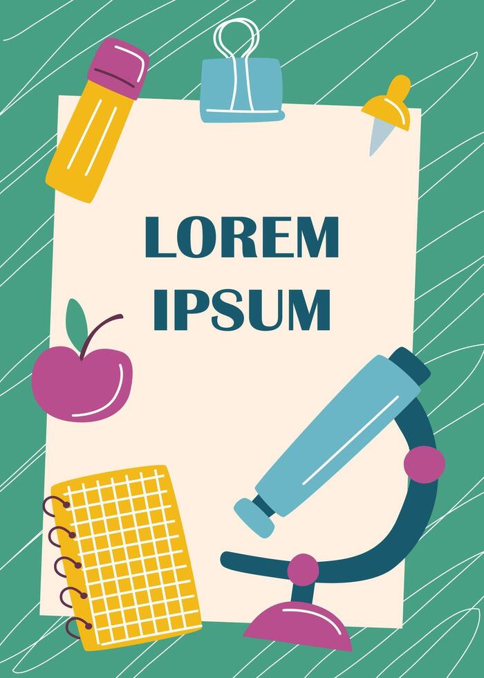 Back to school poster. Education concept. Back to school concept. School background with school objects. vector