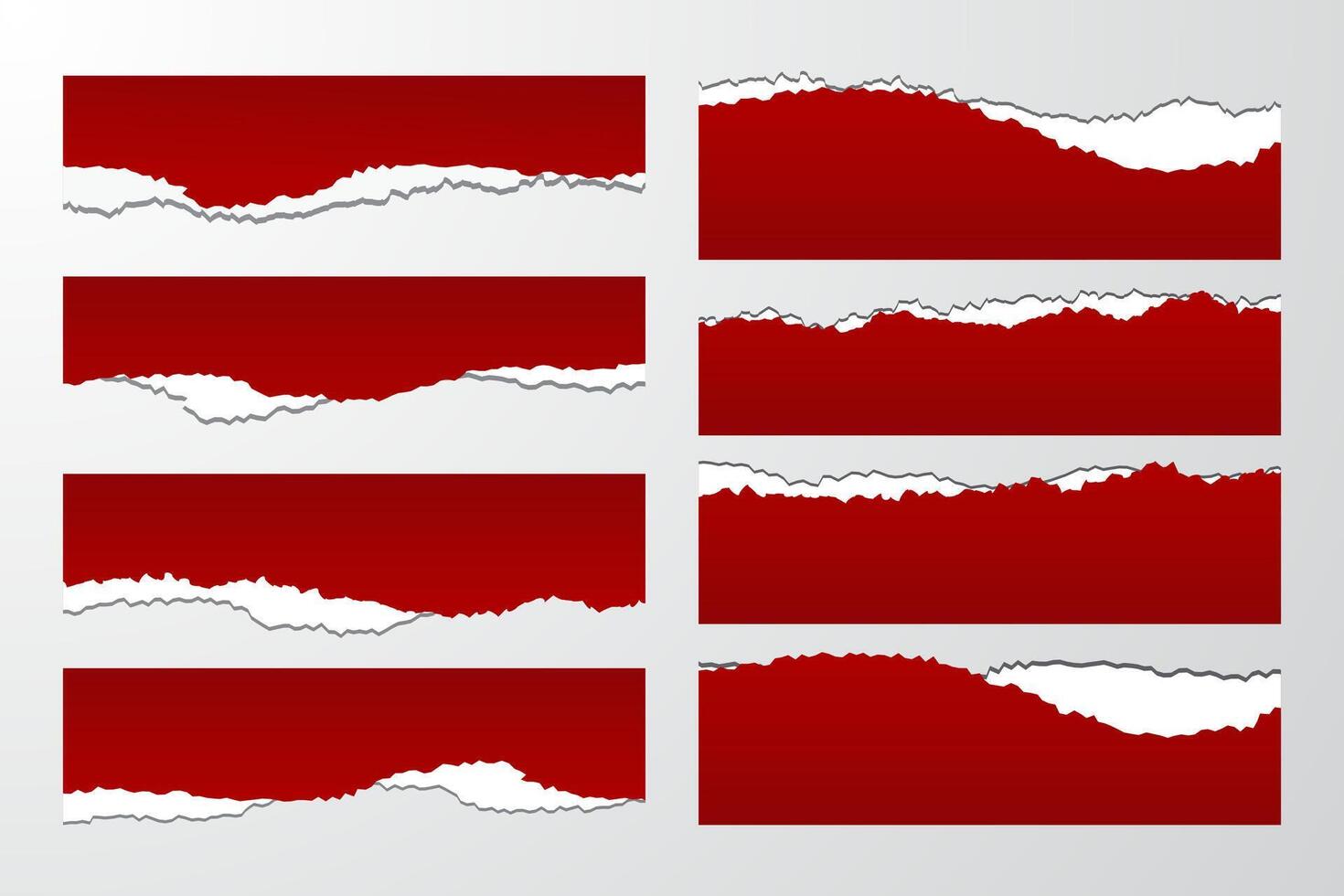 Red White Torn Paper Border Design vector