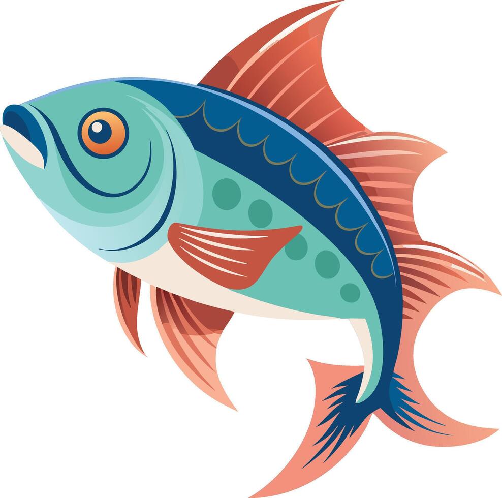 Ocean's Jewels - A Colorful Fish Displa vector
