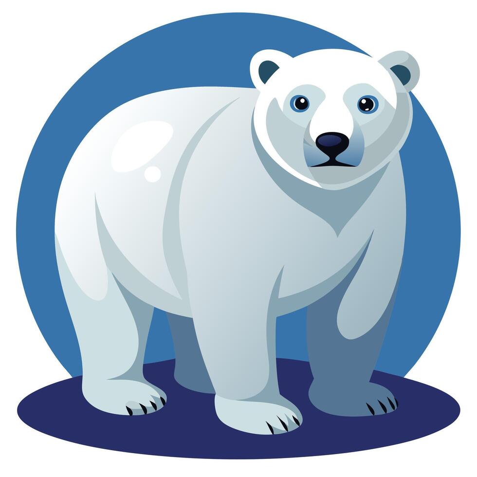 The cute polar-bear vector