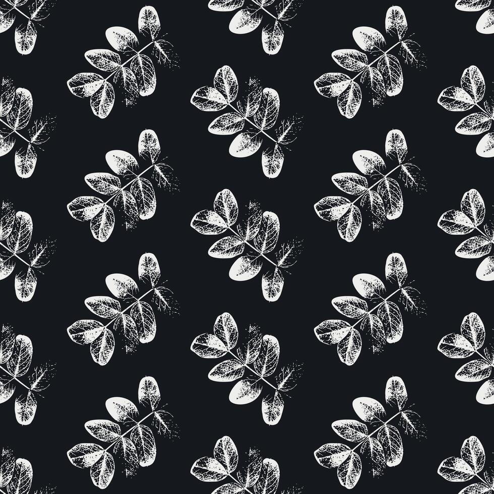 nature elements, autumn leaves seamless pattern, leaves silhouette vector