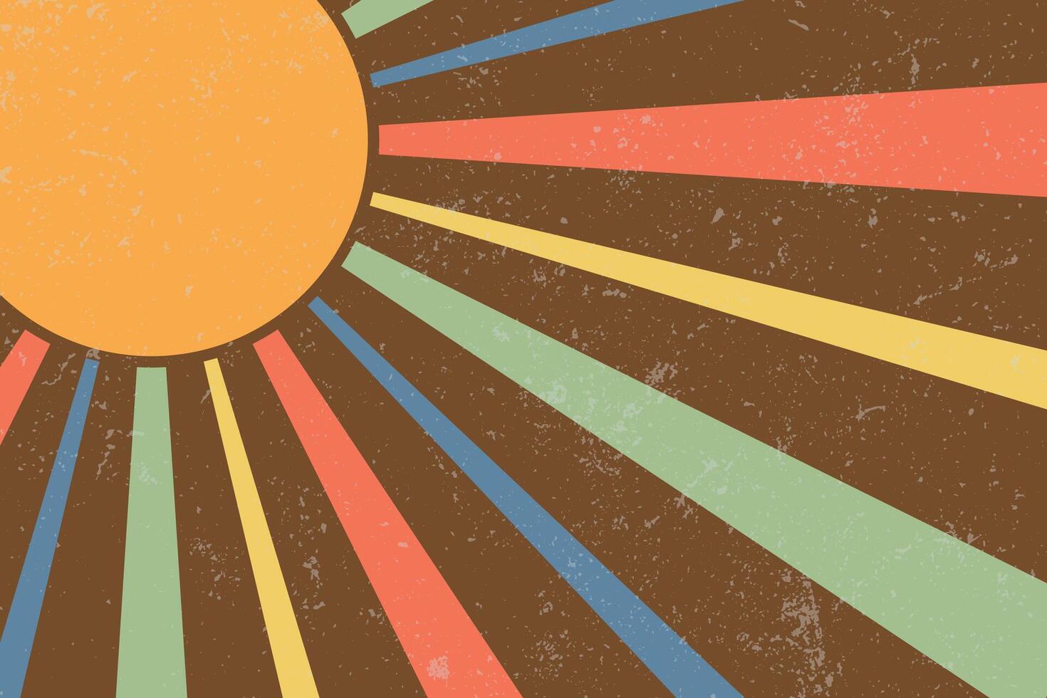 Sun with Rays Retro Background. 90s Vintage Background. vector