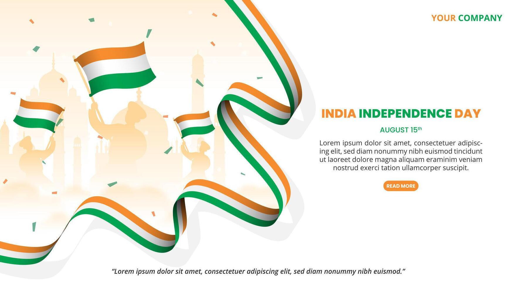 India Independence Day Background with people holding flags vector