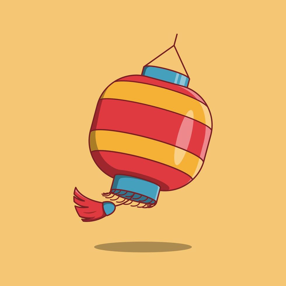 Free Red Lantern. Chinese Lantern. Cartoon. Illustration. Icon. Chinese New Year. Chinese New Year Elements. vector