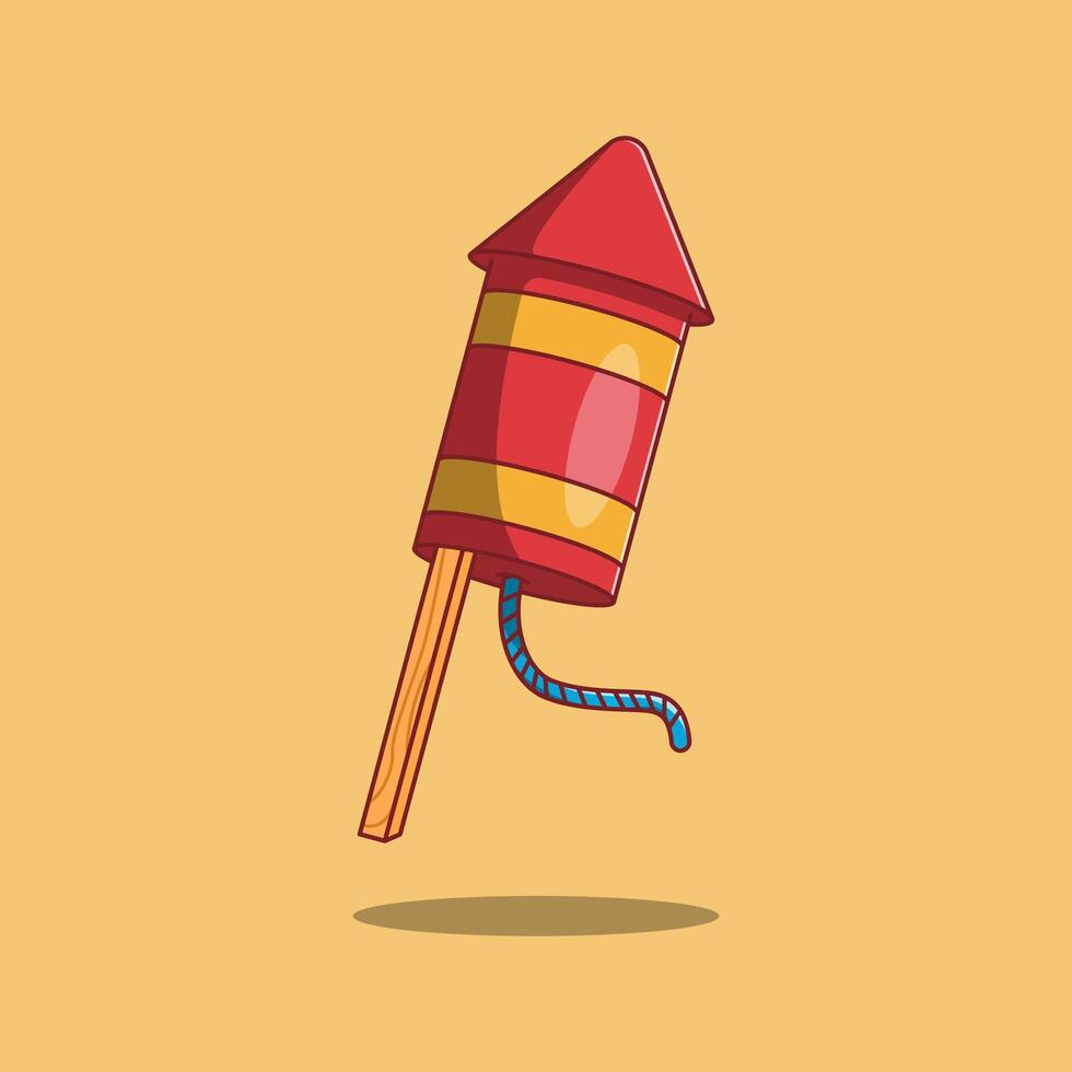 Free Rocket Firecracker. Chinese. Cartoon. Illustration. Icon. Chinese New Year. Chinese New Year Elements. vector
