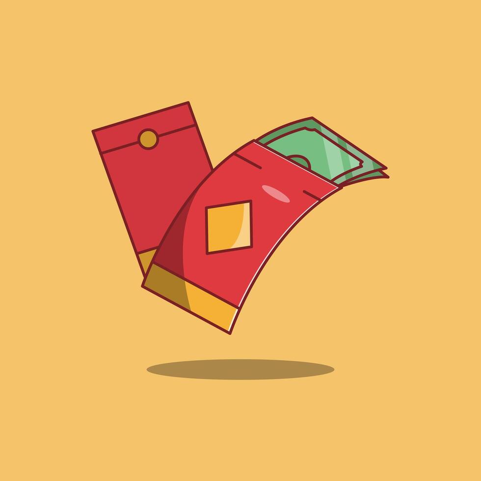 Free Red Envelopes. Angpao. Cartoon. Illustration. Icon. Chinese New Year. Chinese New Year Elements. vector