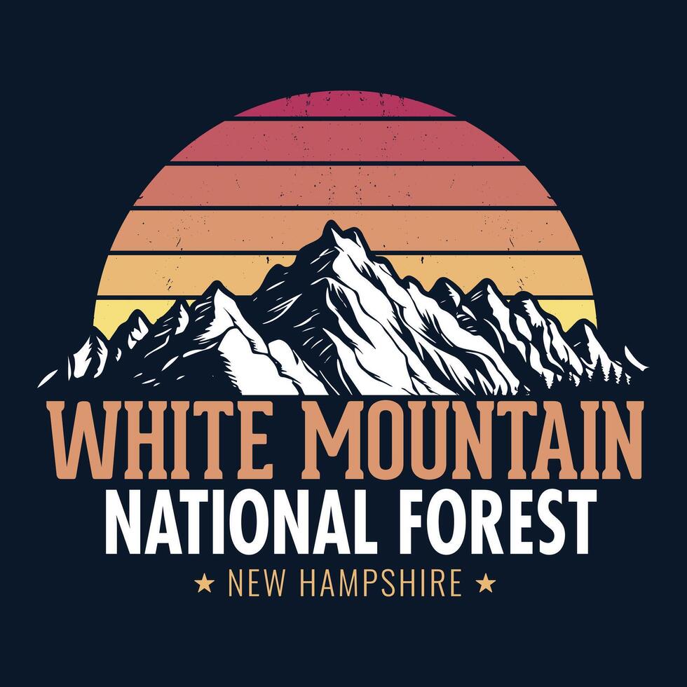 White Mountain National Park, New Hampshire - Adventure t-shirt design for tourism vector