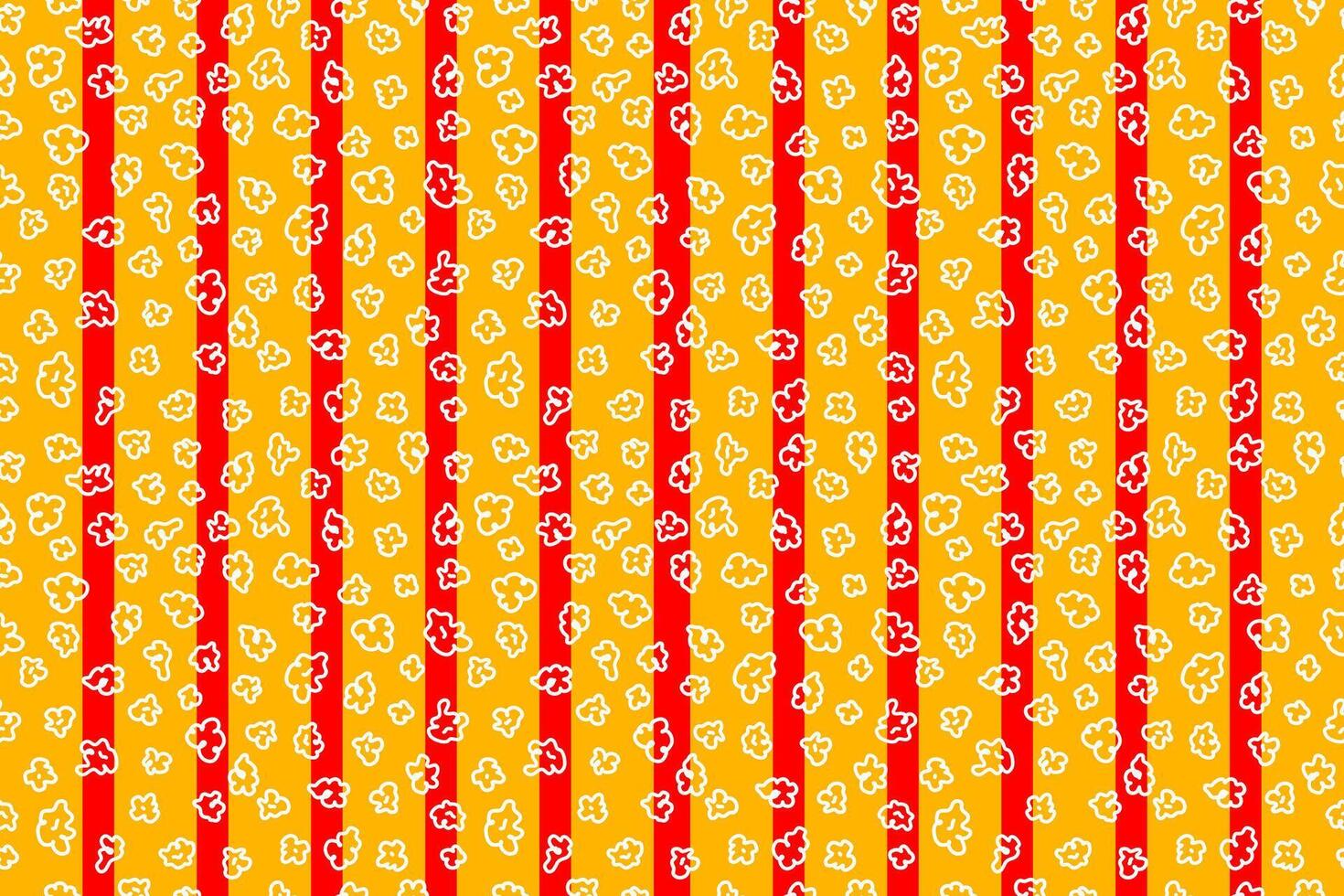 Pop corn pattern for packaging snacks. Popcorn fluffy flakes pattern. Popcorn Background pattern. doodle popcorn. vector