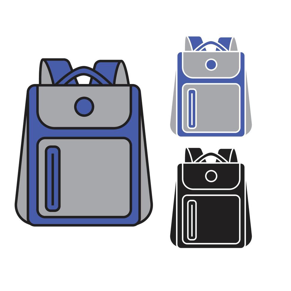 simple school backpack icon template 04 vector