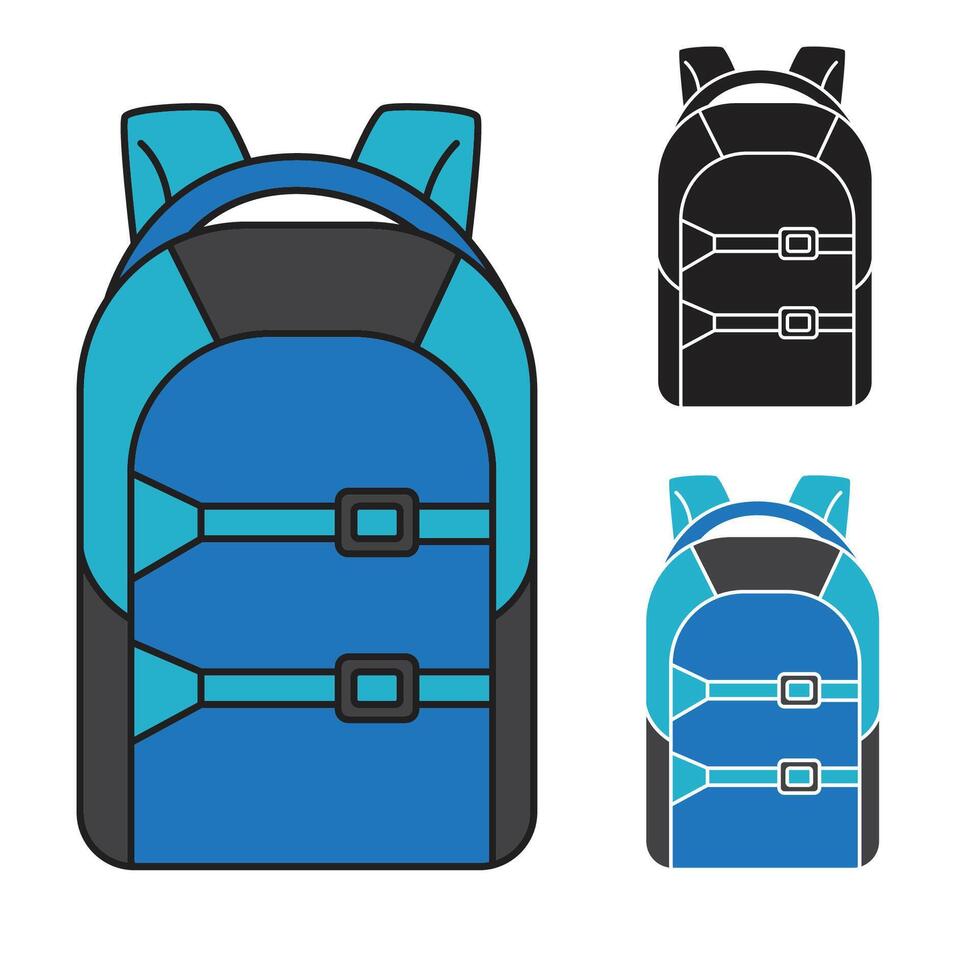 simple school backpack icon template 01 vector