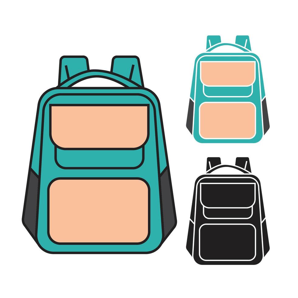 simple school backpack icon template 03 vector