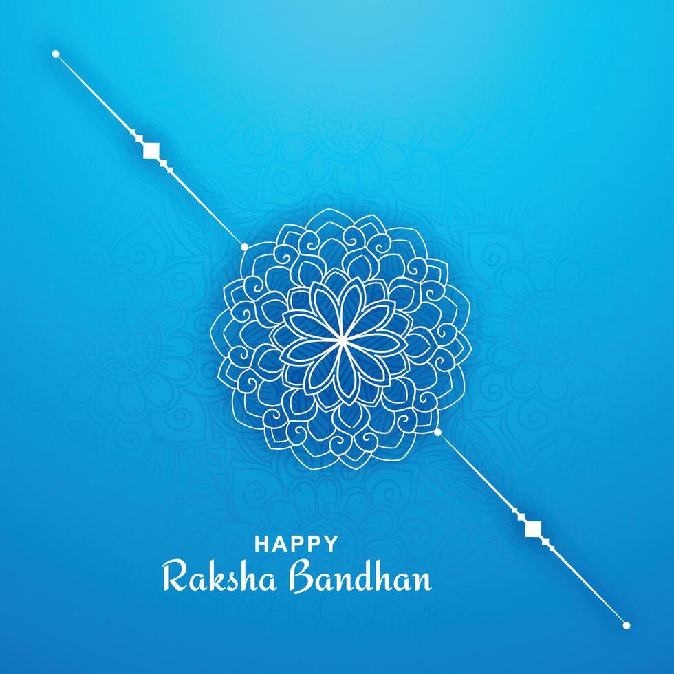 Illustration of raksha bandhan festival card blue background vector