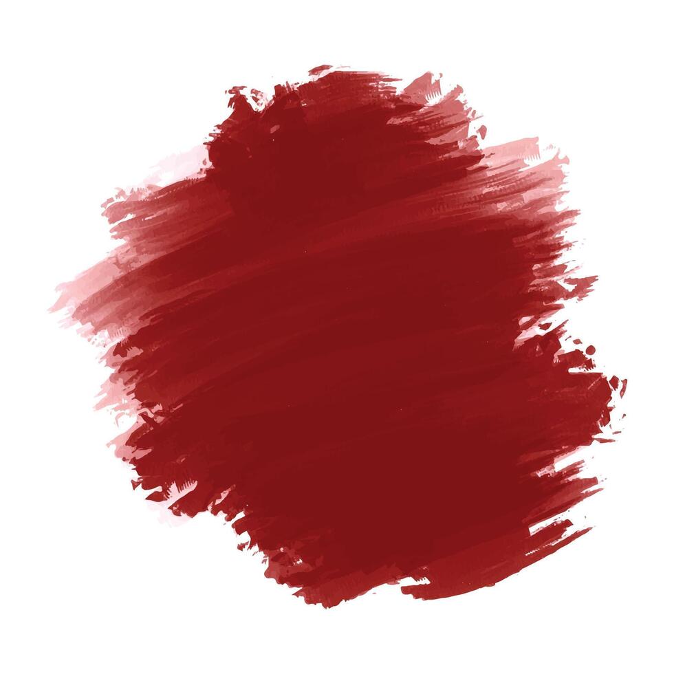 Abstract dark red watercolor brush stroke on white background vector