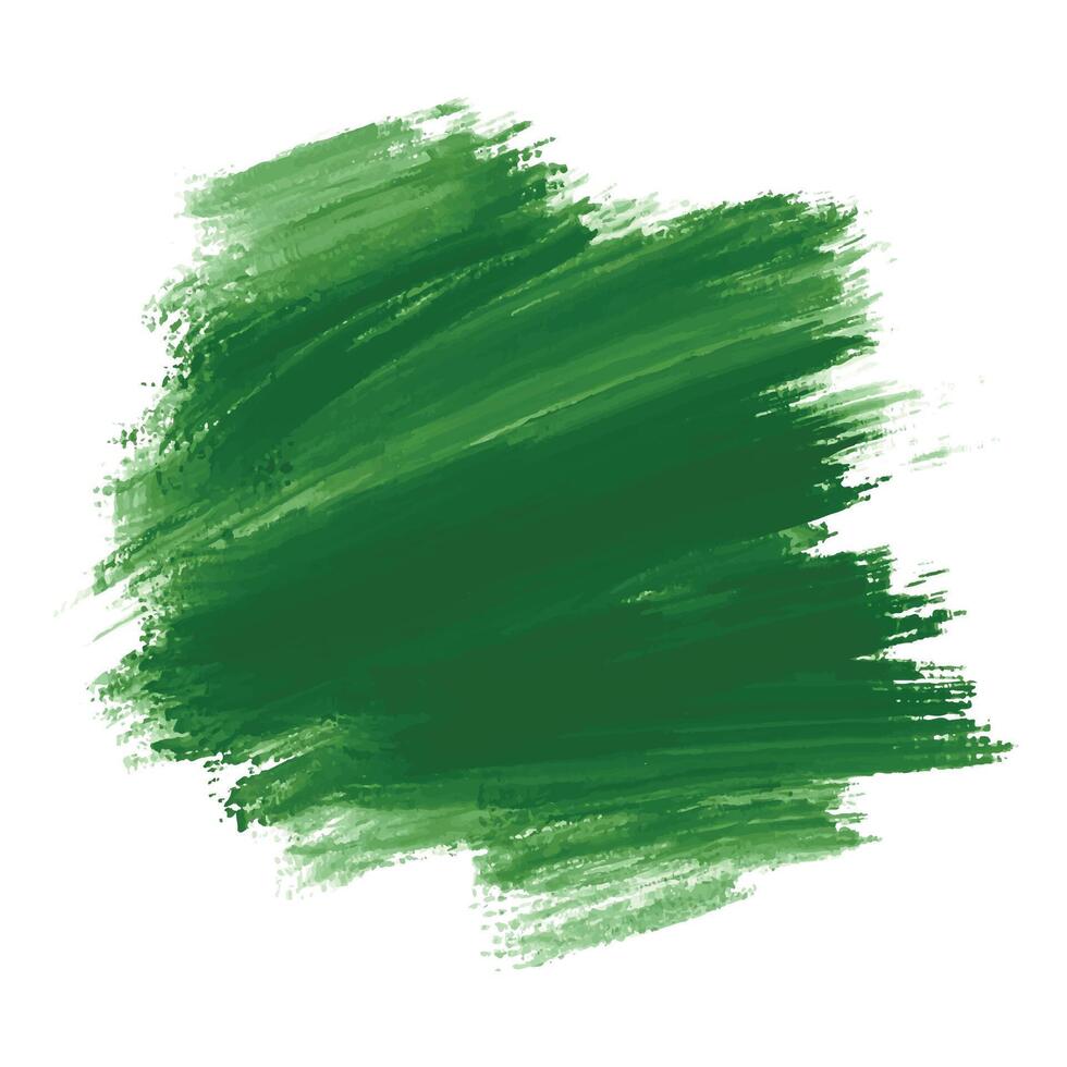 Abstract green watercolor brush stroke on white background vector