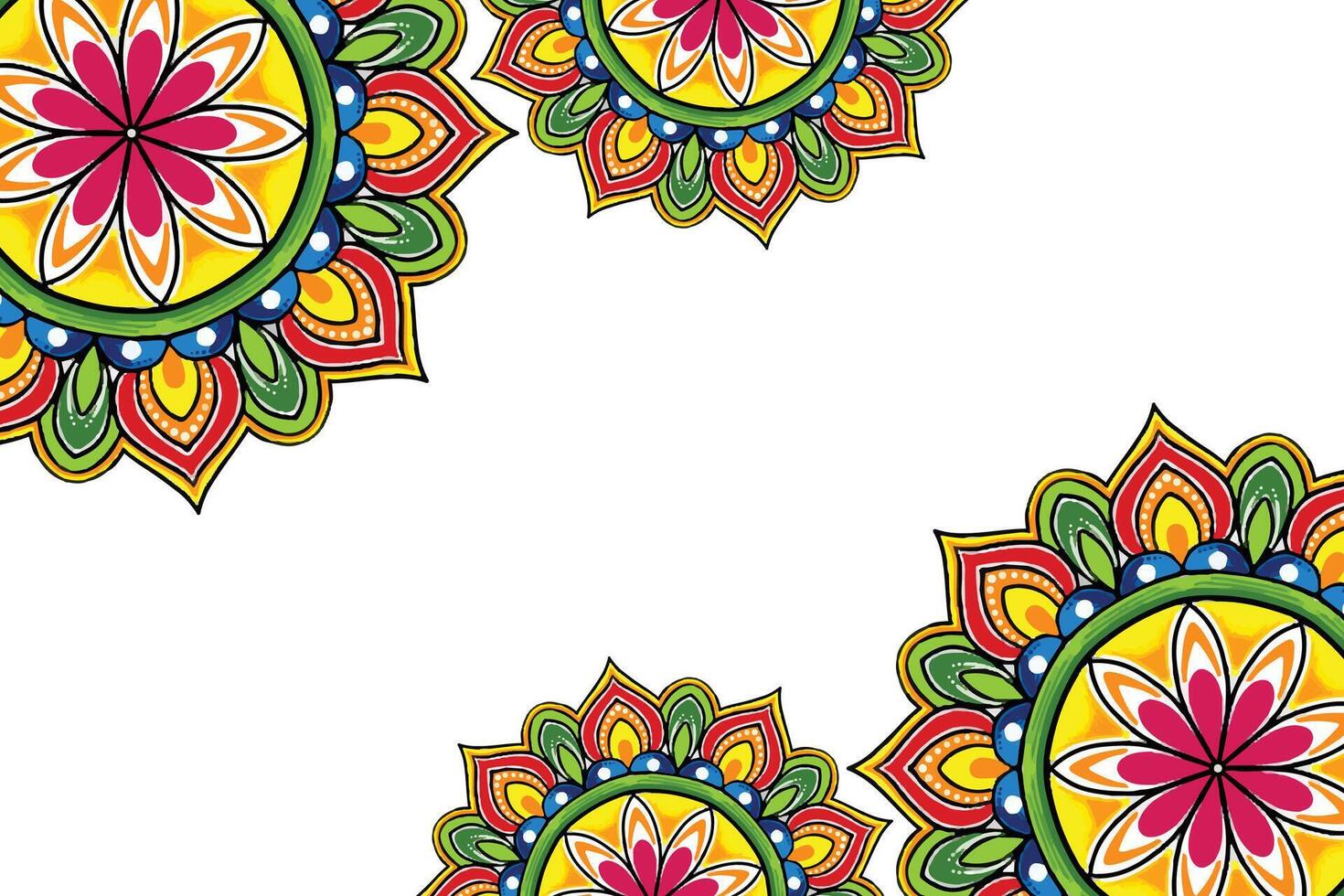 Abstract decorative colorful mandala on white background vector