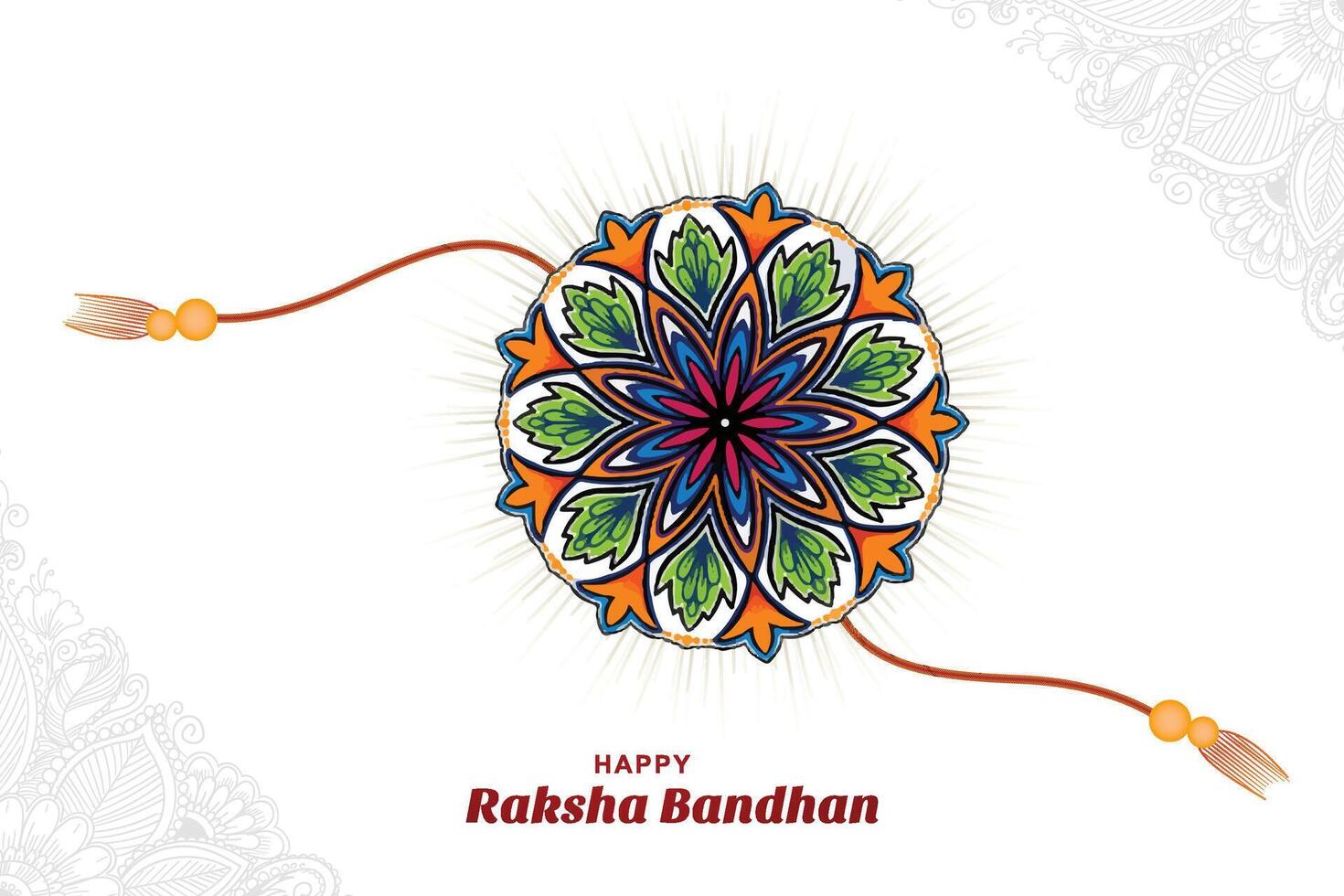 Colorful rakhi on raksha bandhan greeting card background vector