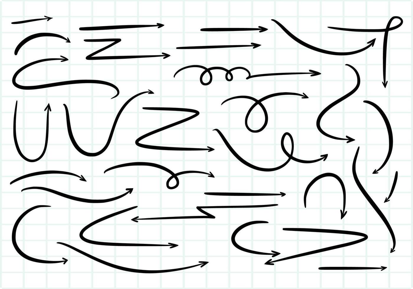 Hand drawn creative arrow set design vector