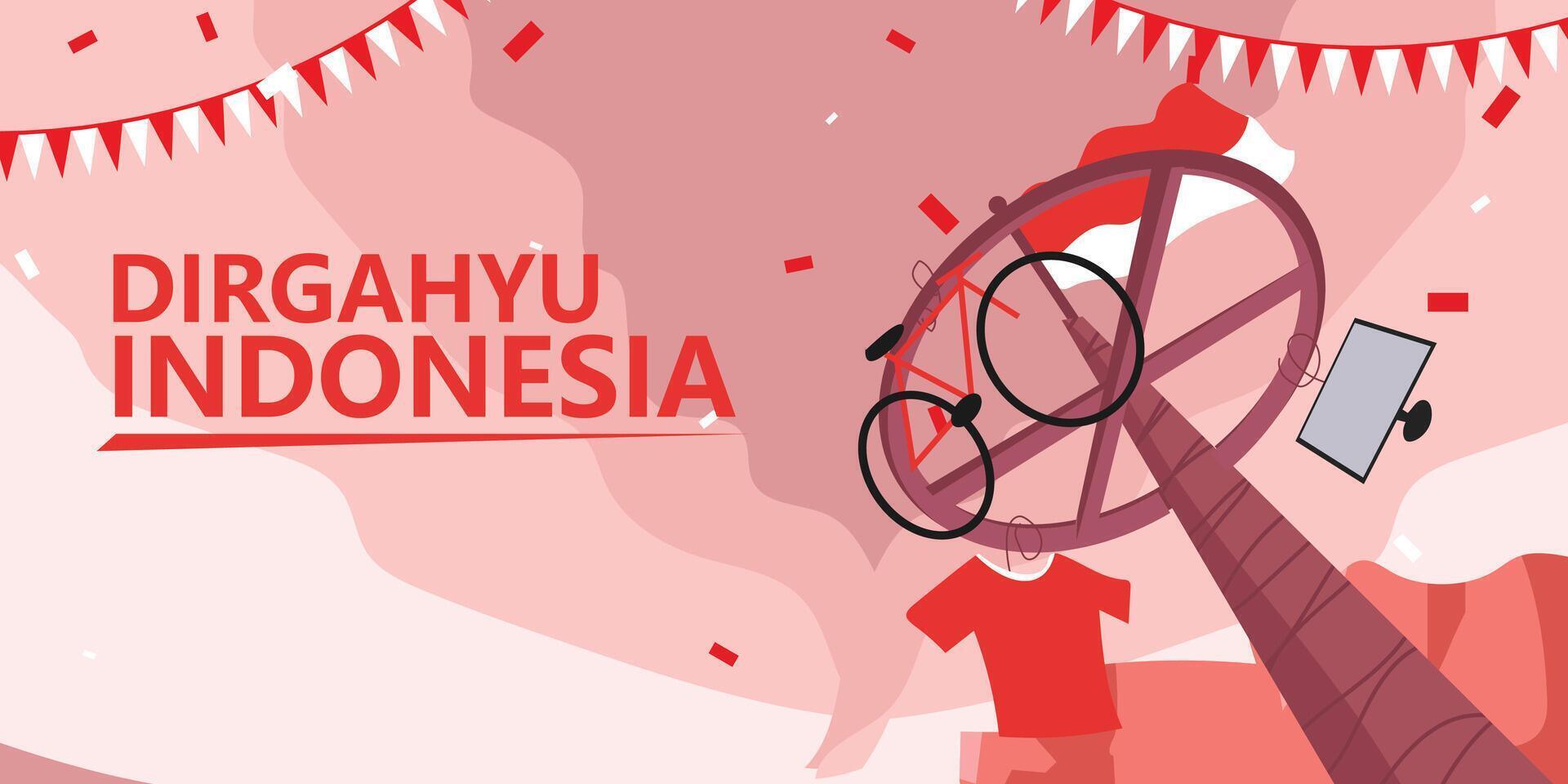 Indonesian independence 17 August 1945 79th anniversary of Indonesian freedom and patriotism on a red and white background. vector