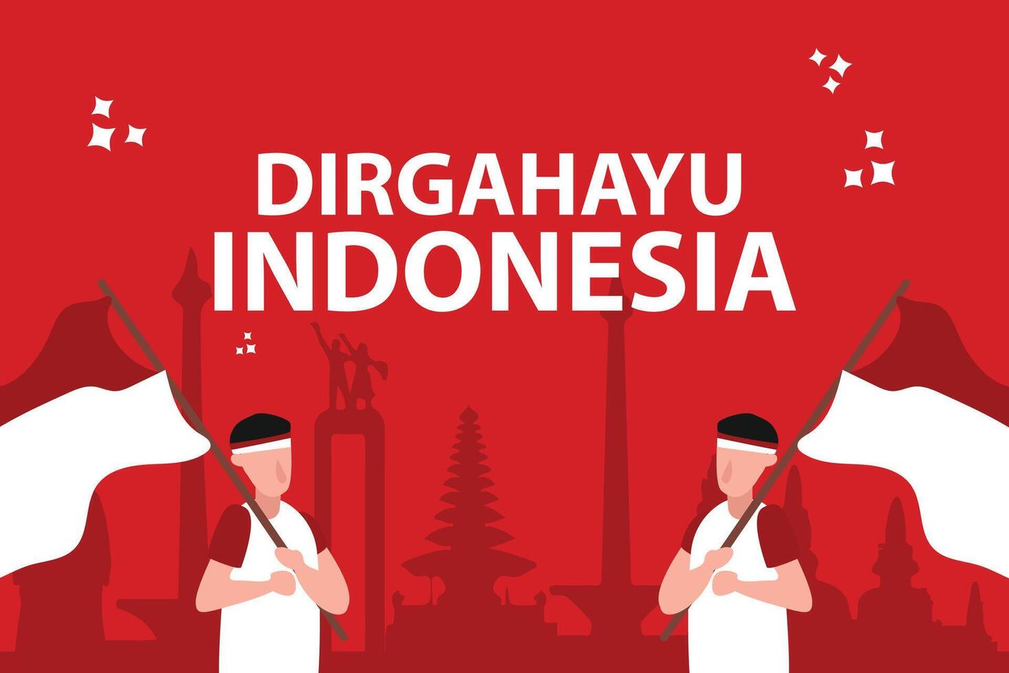 Indonesian independence 17 August 1945 79th anniversary of Indonesian freedom and patriotism on a red and white background. vector