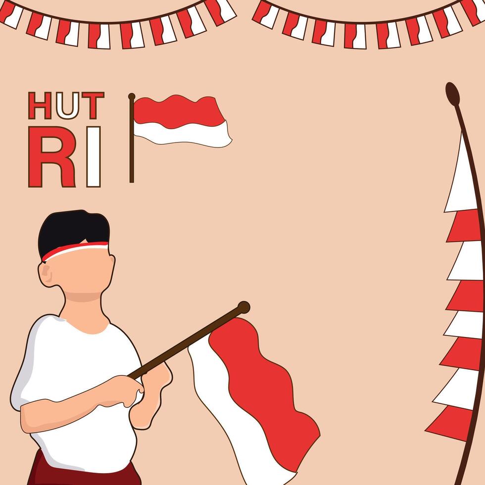 Indonesian independence 17 August 1945 79th anniversary of Indonesian freedom and patriotism on a red and white background. vector