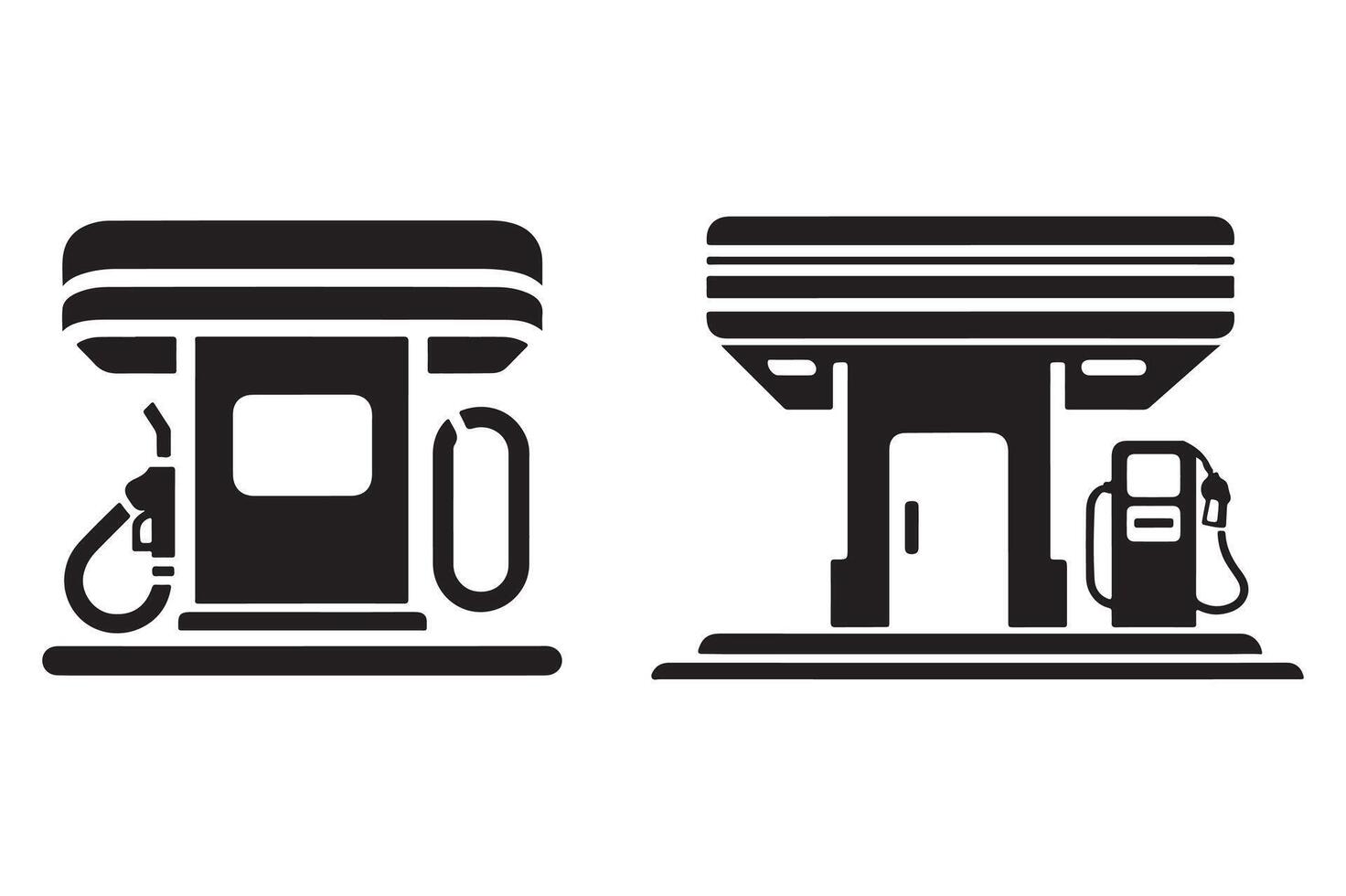 silhouette of Gas station icon, illustration vector