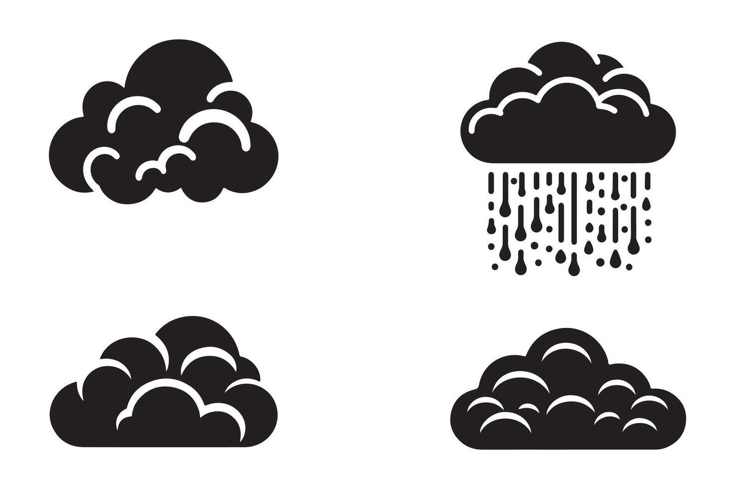 Clean and Simple Cloud Silhouette Design vector