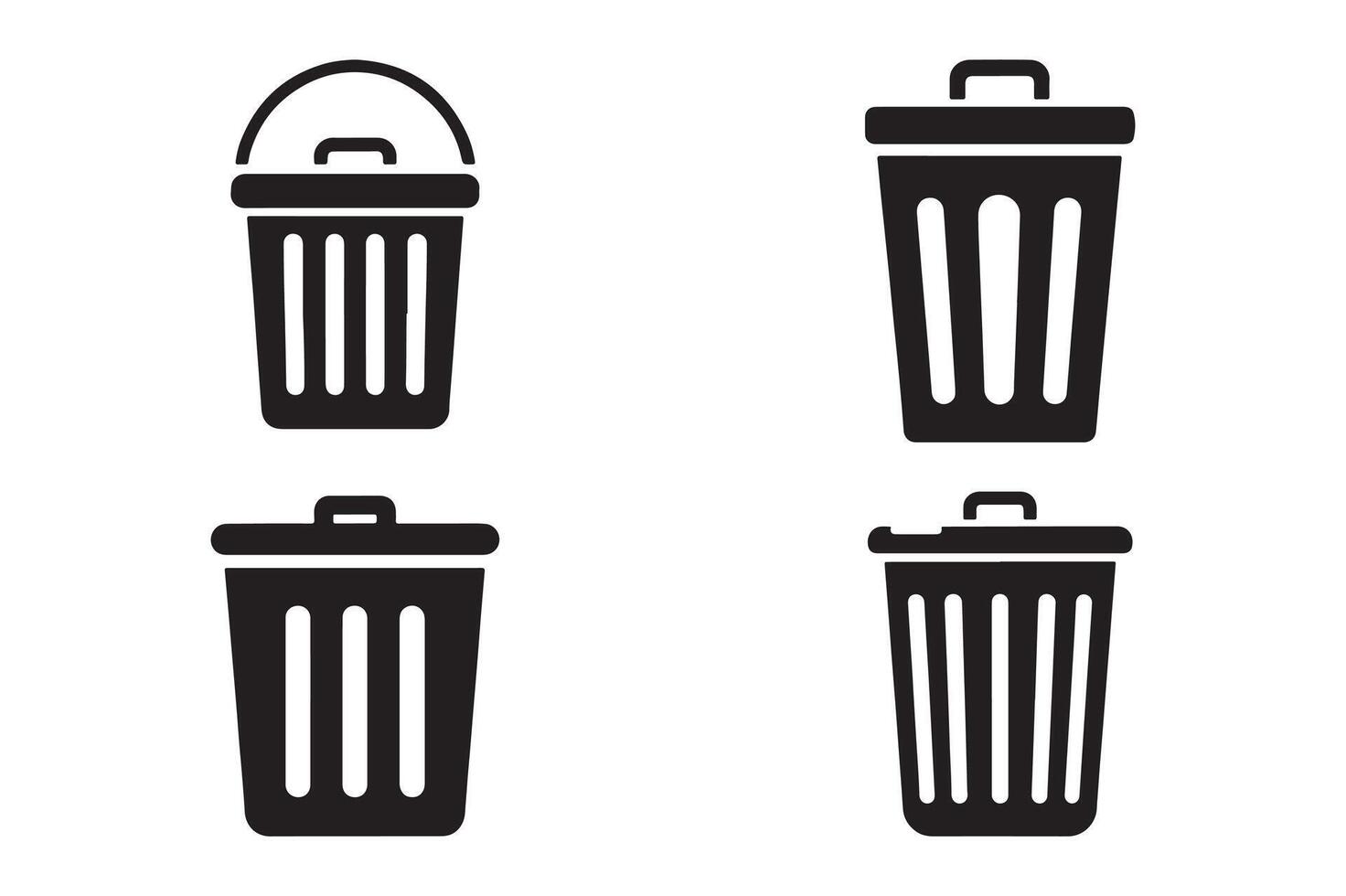 Illustration of Simple Trash Can Icon Silhouette vector
