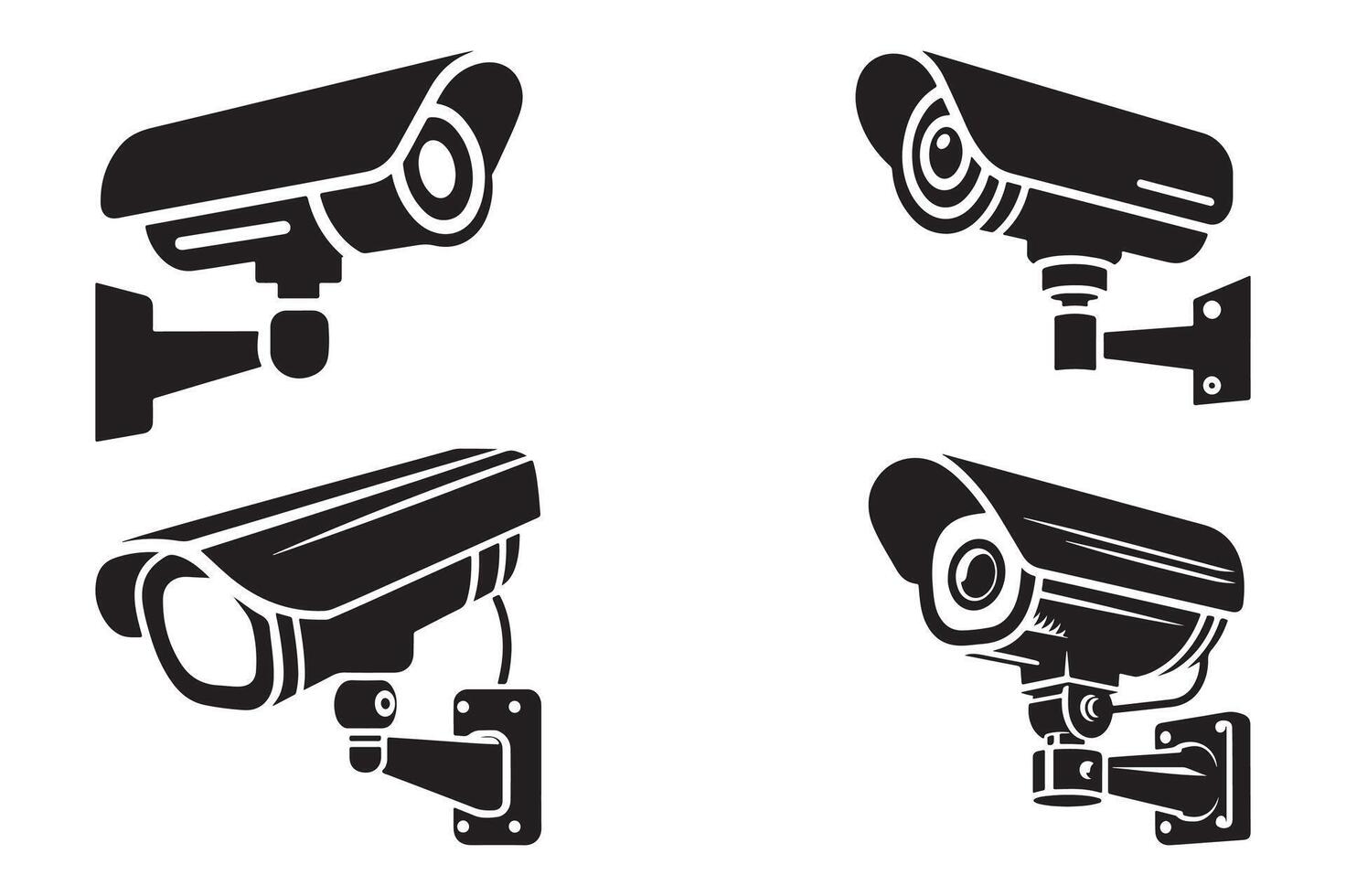 Illustration of CCTV Camera Silhouette vector