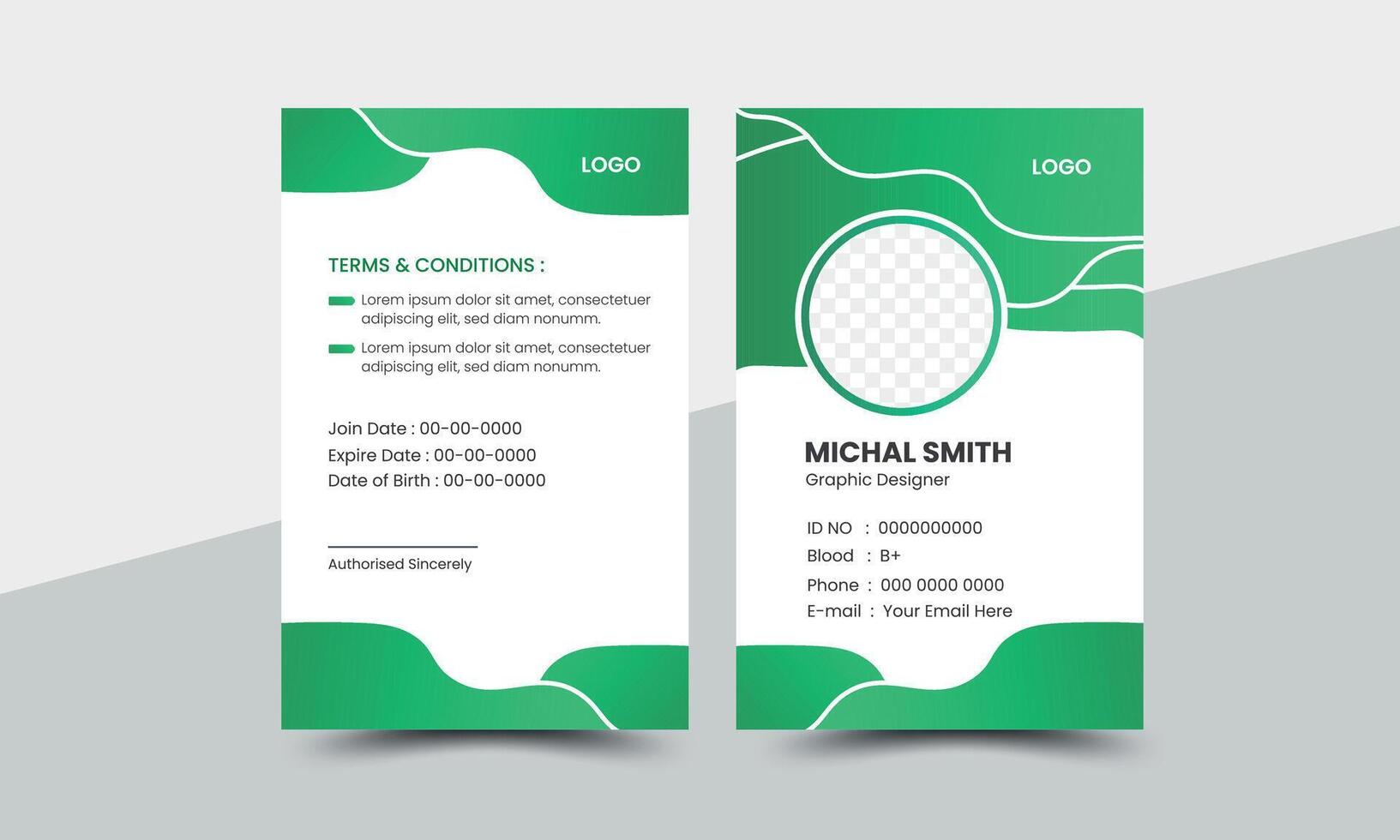 Modern and clean business id card template. professional id card design template with yellow color. corporate modern business id card design vector