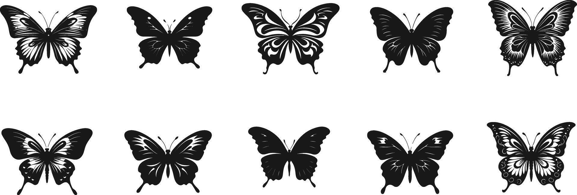 Butterfly Silhouette isolated on a white background vector