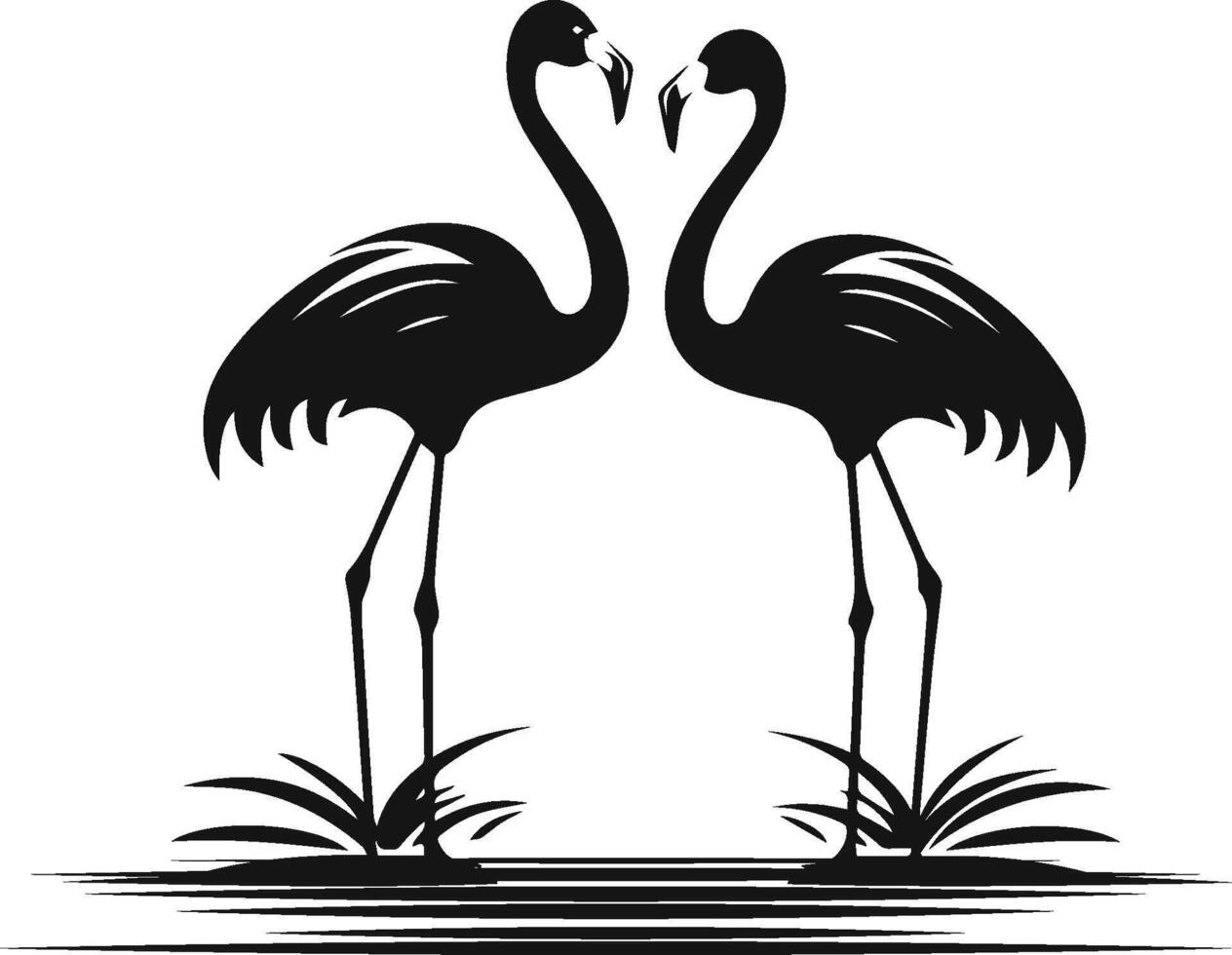 Flamingo silhouette art illustration vector