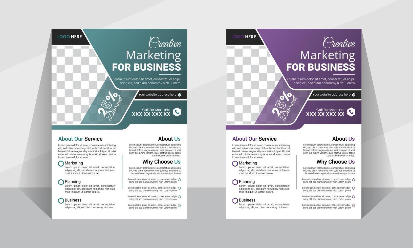 Modern vactor corporate flyer layout template design or leaflet illustration vector