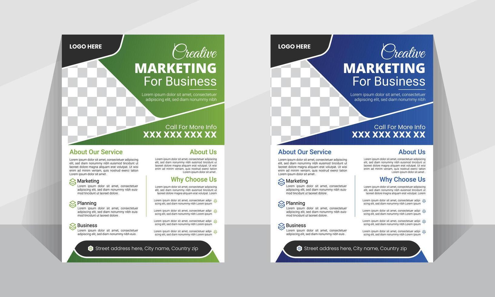 Modern vactor corporate flyer layout template design or leaflet illustration vector