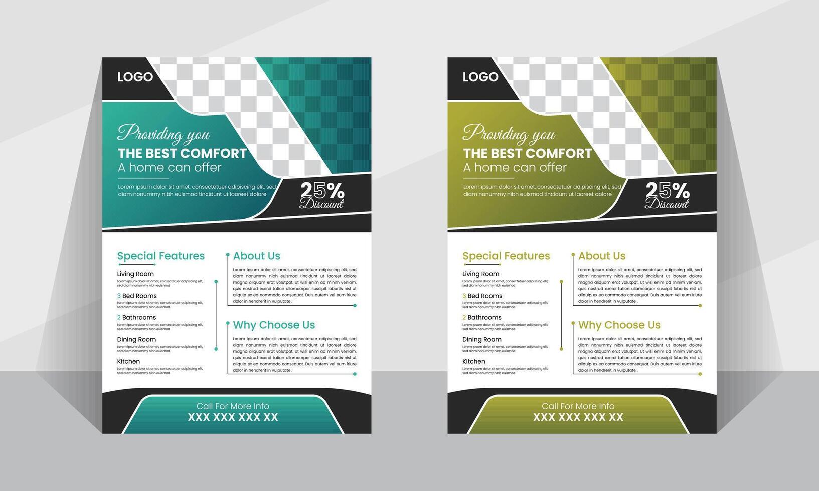 Modern clean professional leaflet layout template design for business vector