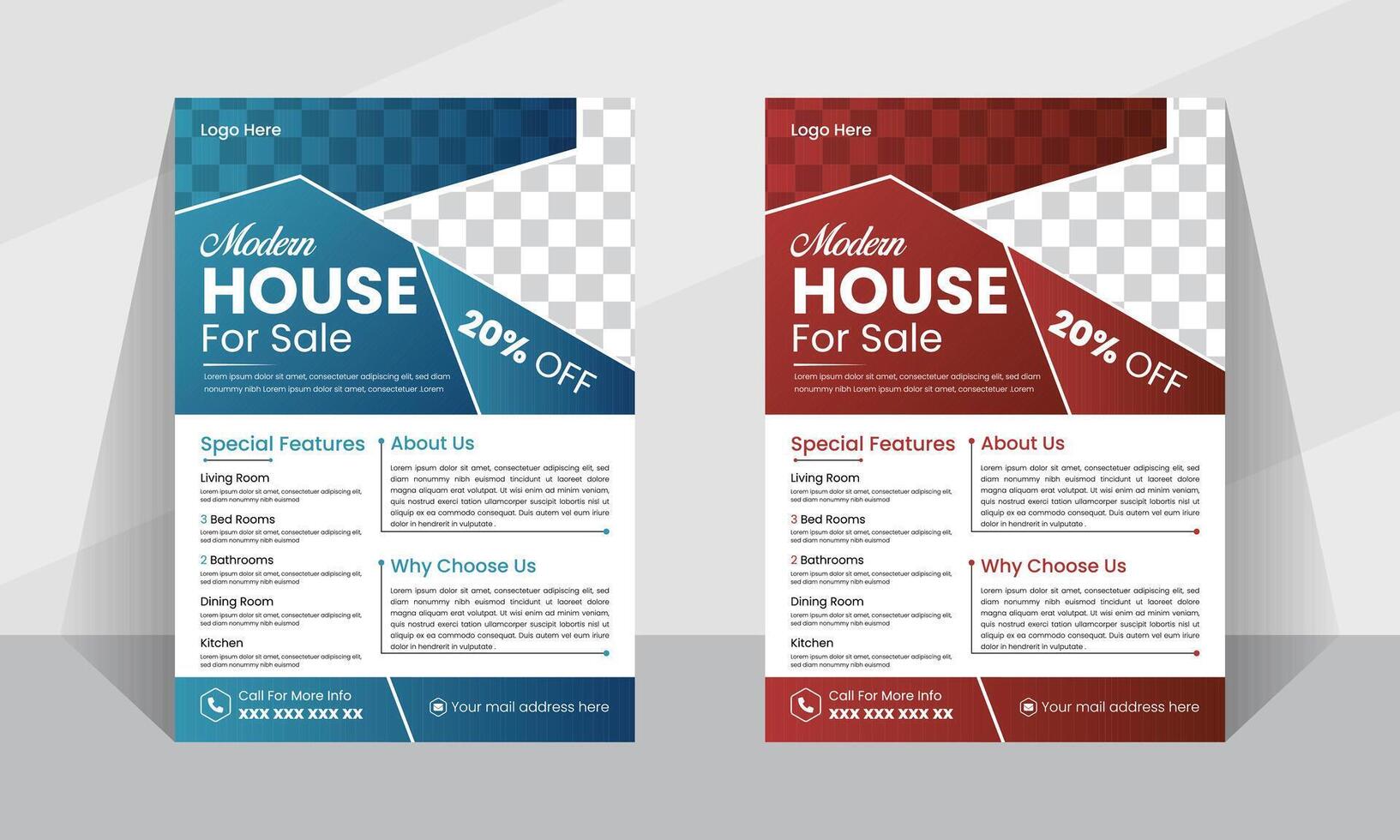 Modern clean professional leaflet layout template design for business vector