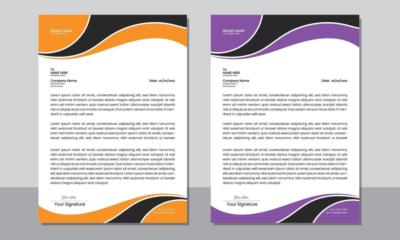 Modern clean professional vactor letterhead layout design template or vactor page illustration for business vector