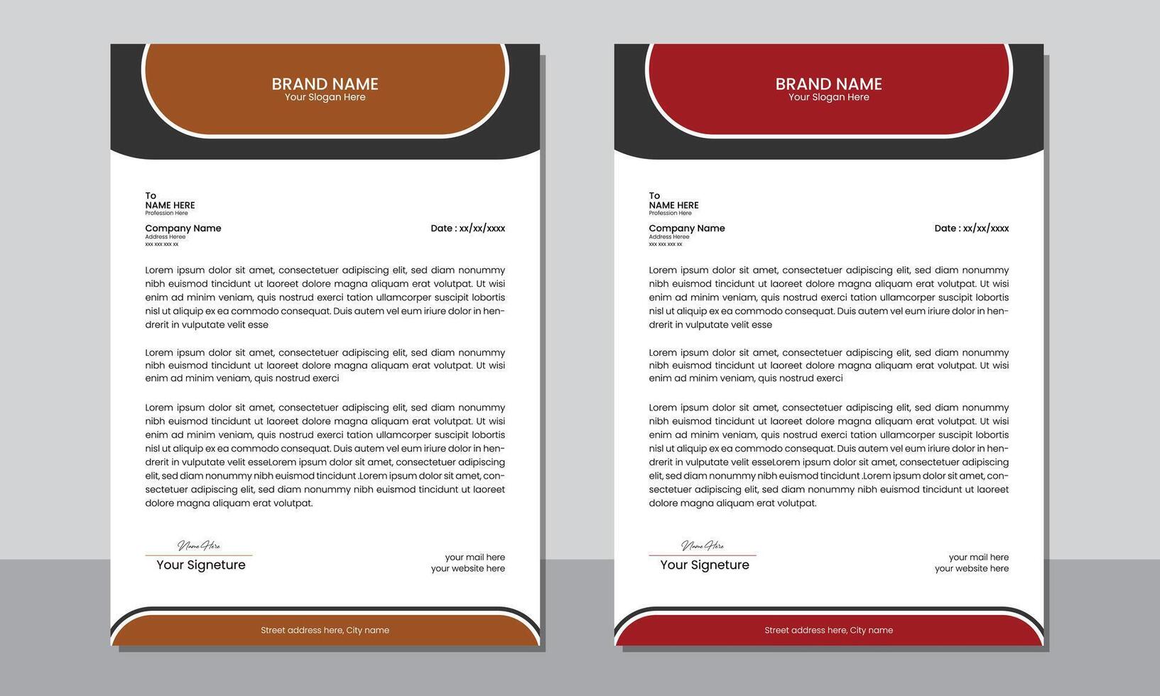 Modern clean professional vactor letterhead layout design template or vactor page illustration for business vector