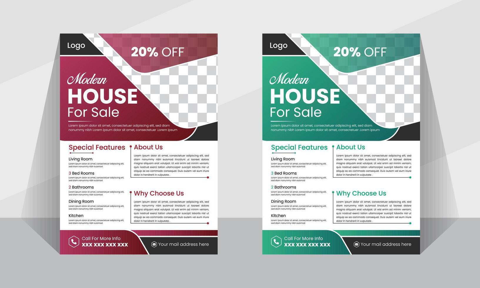 Modern clean professional leaflet layout template design for business vector