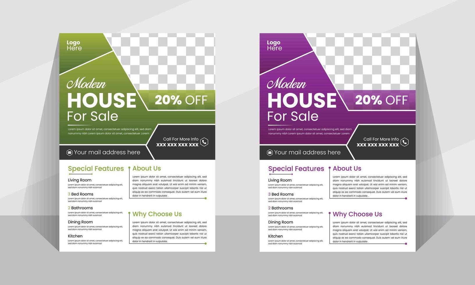 Modern clean professional leaflet layout template design for business vector