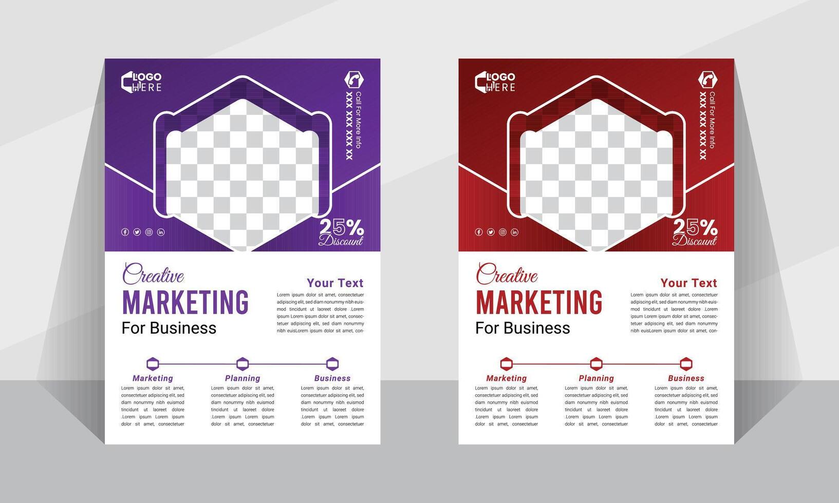 Modern vactor corporate flyer layout template design or leaflet illustration vector