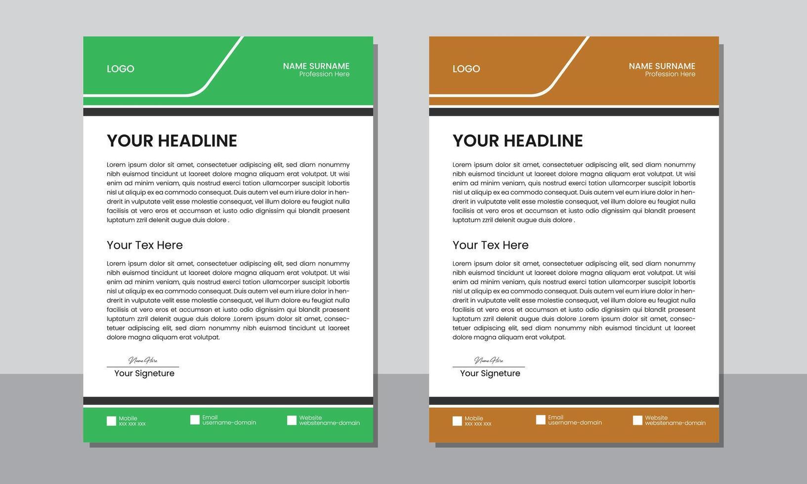Modern clean professional vactor letterhead layout design template or vactor page illustration for business vector