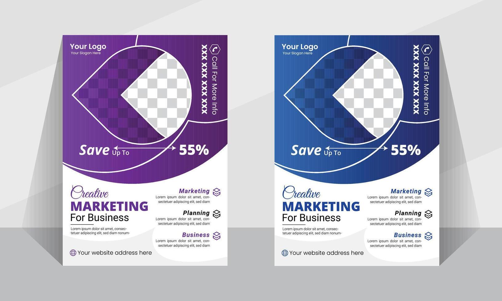 Modern vactor corporate flyer layout template design or leaflet illustration vector