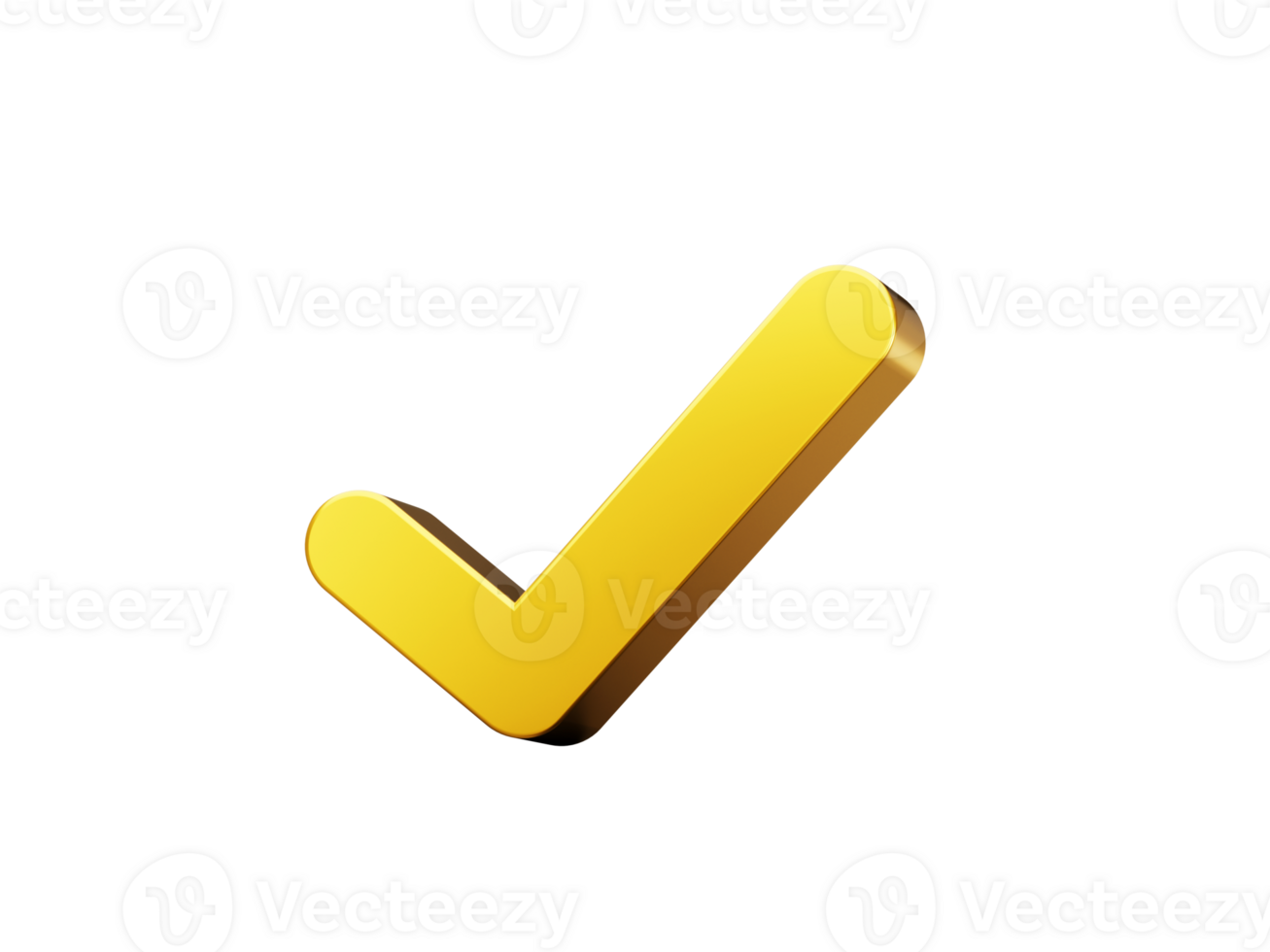 3d Golden Shiny Check Mark Symbol Icon 3d Illustration png