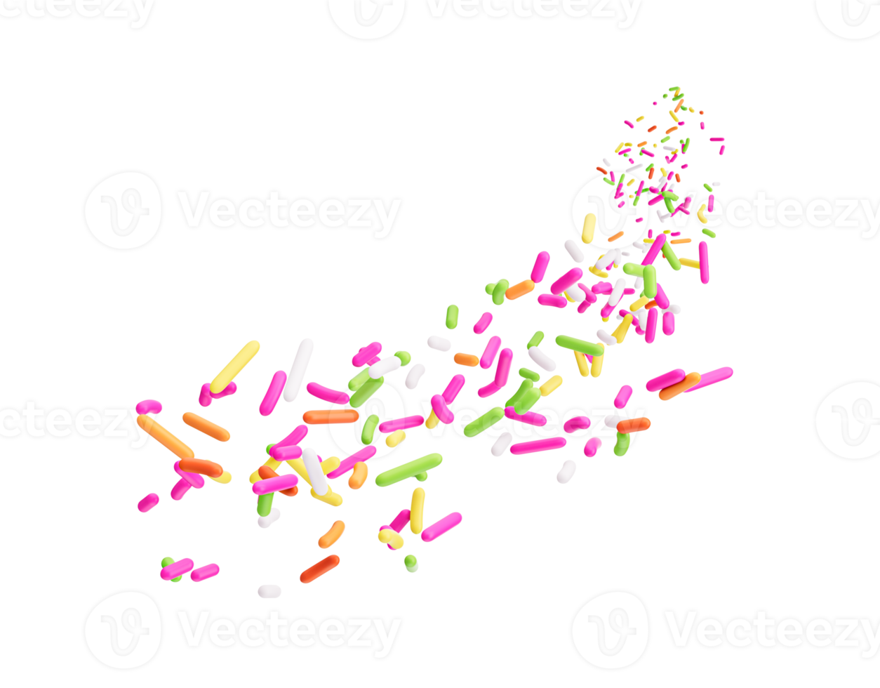 Colorful Sprinkles Or Meises For Cakes Flowing Coming In The Air 3D Illustration png