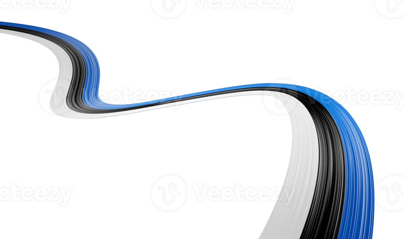 Estonia Flag Ribbon independence day banner 3d illustration. Estonian memorial holiday 24th of February png