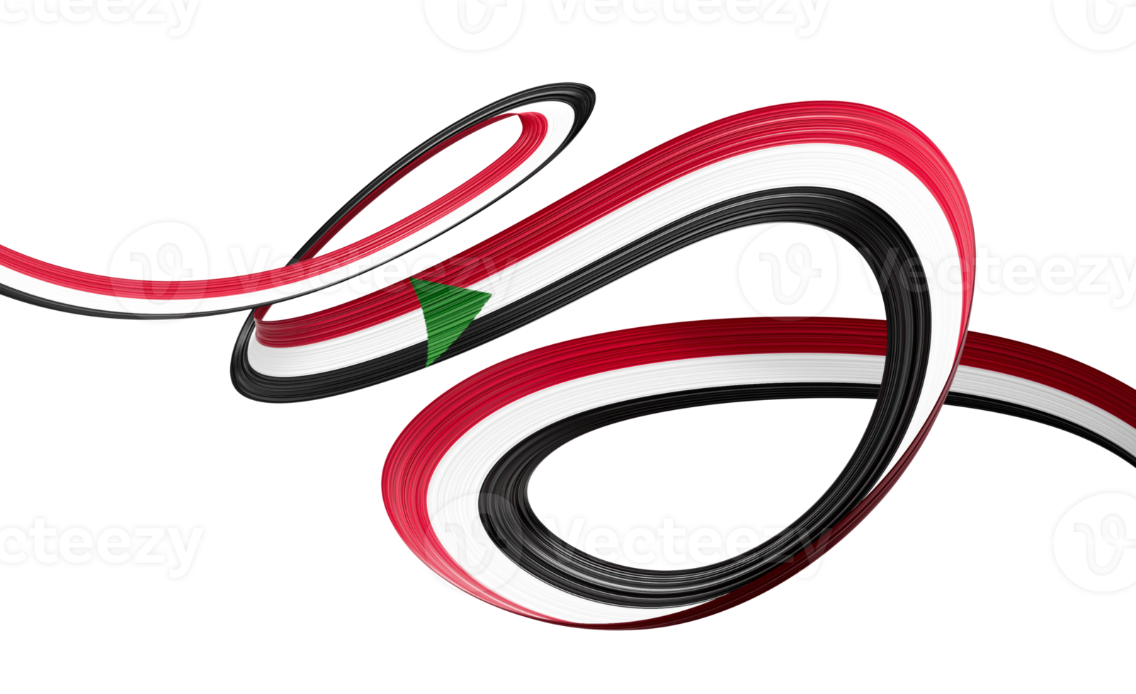 3d Flag Of Sudan 3d Shiny Waving Sudan Ribbon Flag 3d Illustration png